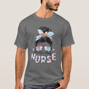 Mutter Baby Nurse Messy Bun Frauen Sonnenbrille Fu T-Shirt