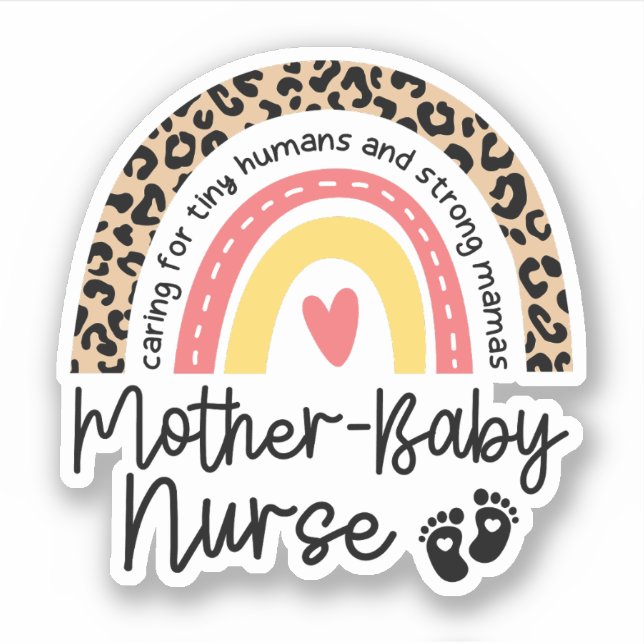 Mutter Baby Nurse Rainbow Postpartum Nurse Geschen Aufkleber (Vorderseite)