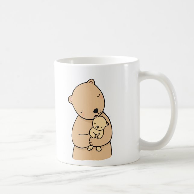 Mutter Bear u. Baby-Bärn-niedliche Waldtier-Tasse Tasse (Rechts)