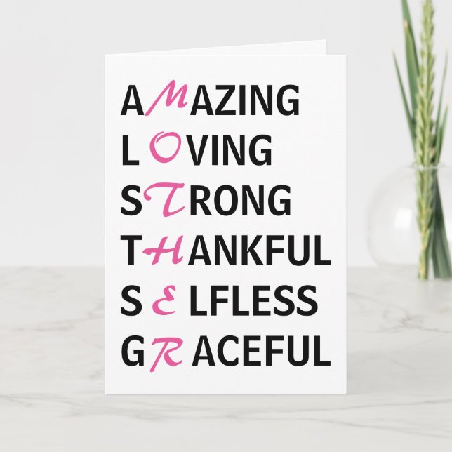 Mutter bedeutet Muttertag Karte (Vorderseite)