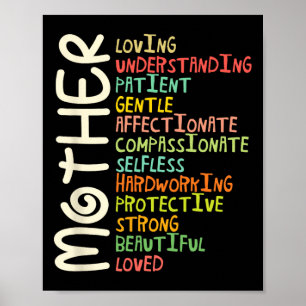 Mutter Bedeutung Shirt I Liebe Mama Mütter Tag Poster