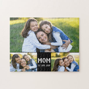 Mutter Begründetes Skript Schwarz 3 Foto Puzzle