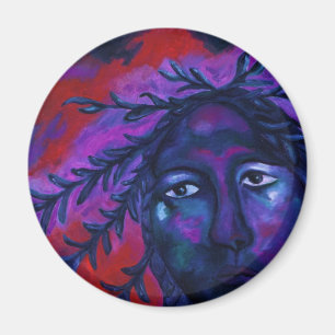 Mutter beobachtet alles - Christus und Violett - M Magnet