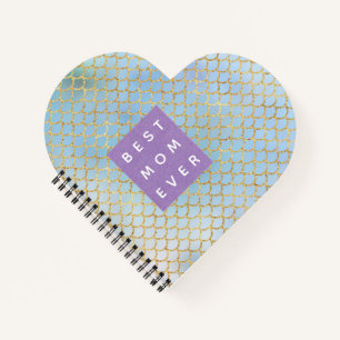 Mutter Beste Meerjungfrau Schuhe blau Glitzer Notizbuch