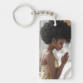 Mutter beten in Gold verkleidet Schlüsselanhänger