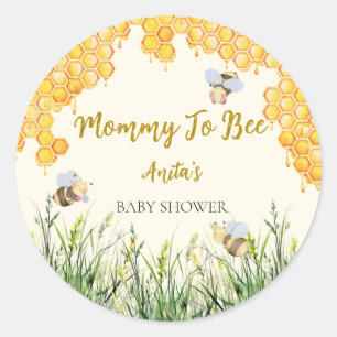 Mutter Bienchen zu süß Honigbiene Florales Babysho Runder Aufkleber