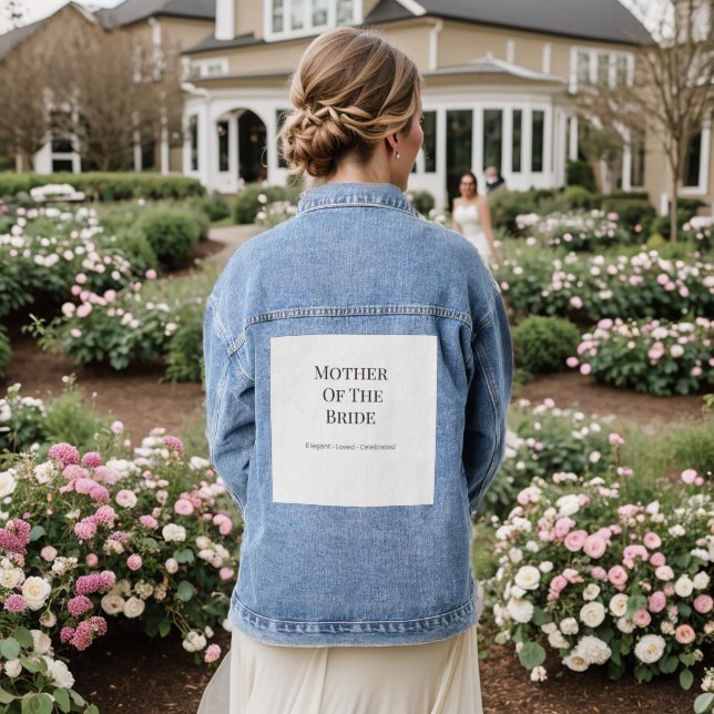 Mutter Brautjacken | Eleganter Hochzeitsstil Jeansjacke (Hochzeit Rückseite)