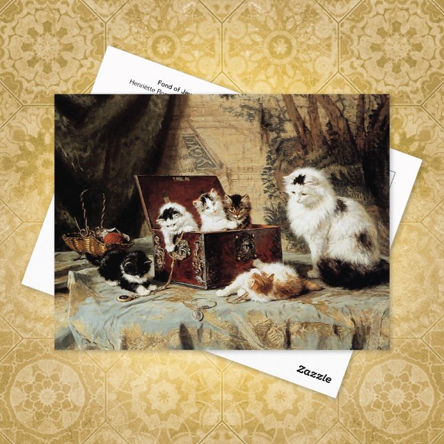Mutter Cat Kittens Henriëtte Ronner Knip Postkarte (Von Creator hochgeladen)