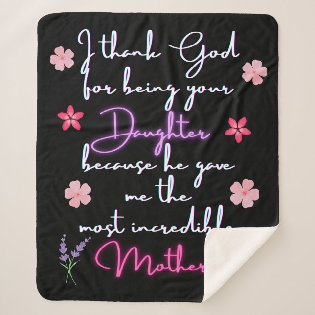 Mutter danke Gott, dass du deine Tochter bist Sherpadecke (Vorderseite)