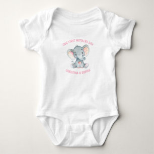 Mütter Day Baby Girl Elephant Pink Strampler