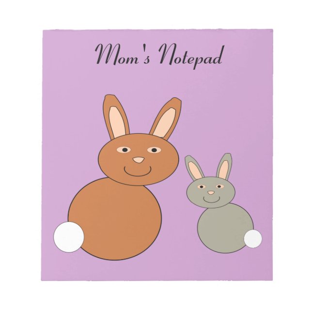 Mütter Day Bunnies benutzerdefinierbare Notiz Notizblock (Vorderseite)