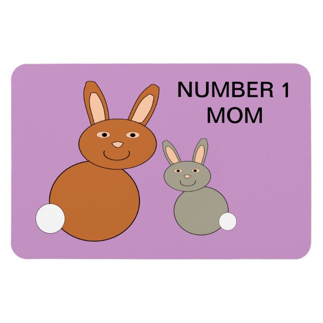 Mütter Day Bunnies Custom Number 1 Mama Magnet (Horizontal)