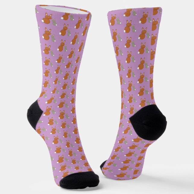 Mütter Day Bunnies Gemustert Socken (Gewinkelt)