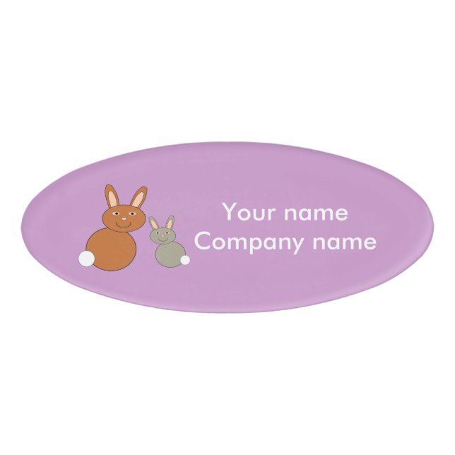 Mütter Day Bunnies Individuelle Name Tag Namenschild (Vorderseite)