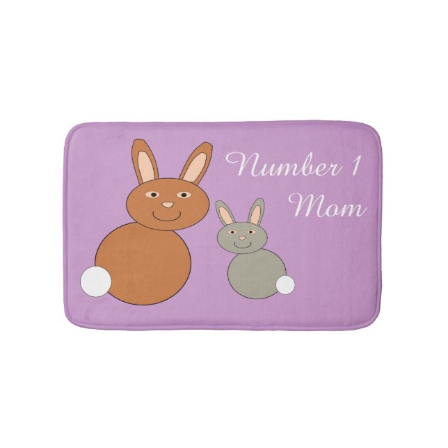 Mütter Day Bunnies Personalisiert Bath Mat Badematte (Vorderseite)