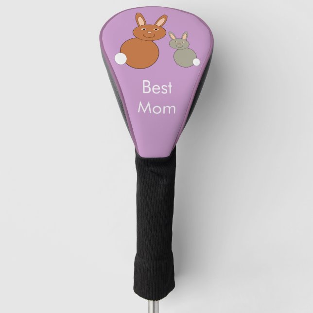 Mütter Day Bunnies Personalisierte Golf Driver Cov Headcover (Vorderseite)