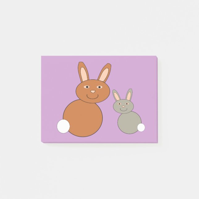 Mütter Day Bunnies Post es notiert Pad Post-it Klebezettel (Vorderseite)