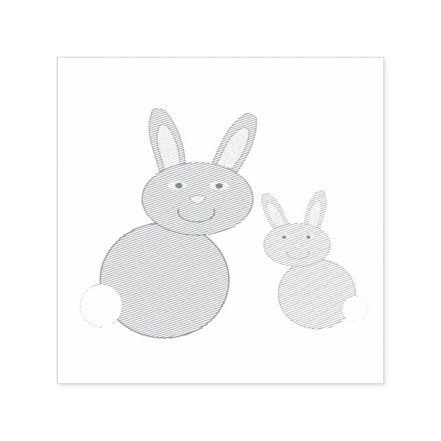 Mütter Day Bunnies Selbstbewusstsein Briefmarke Permastempel (Design)
