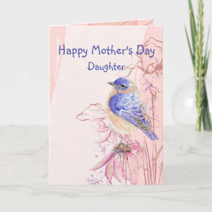 Mutter Day Daughter Bluebird Garden Bird Card Karte