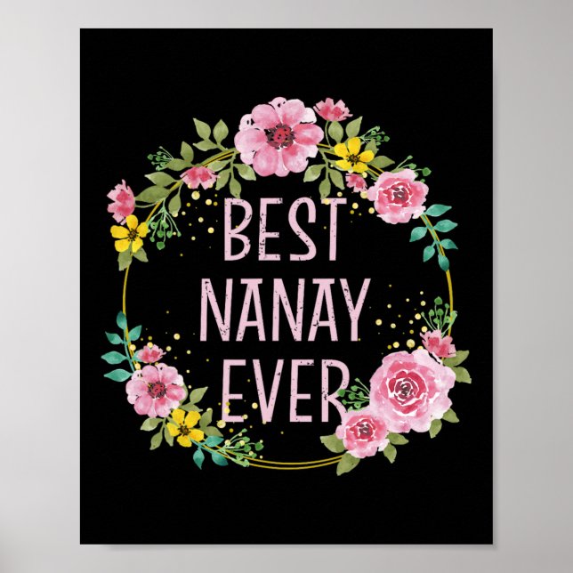 Mütter Day Floral Best Nanay Ever Filipino Mama Poster (Vorne)