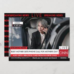 Mütter Day Funny Breaking TV News Spektakuläre Fab Einladung