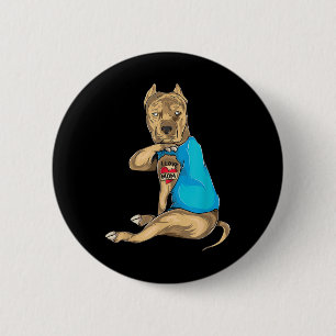 Mütter Day gibt Funny Dog Pitbull I Liebe Mama, da Button