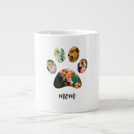 Mütter Day Hund Mama | 5 Paw Print Foto Collage Jumbo-Tasse