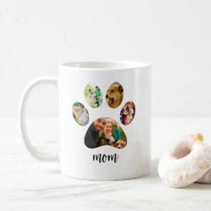 Mütter Day Hund Mama   5 Paw Print Foto Collage Kaffeetasse