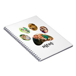 Mütter Day Hund Mama | 5 Paw Print Foto Collage Notizblock