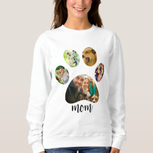 Mütter Day Hund Mama   5 Paw Print Foto Collage Sweatshirt
