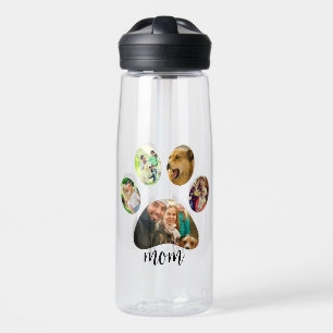 Mütter Day Hund Mama 5 Paw Print Foto Collage Trinkflasche