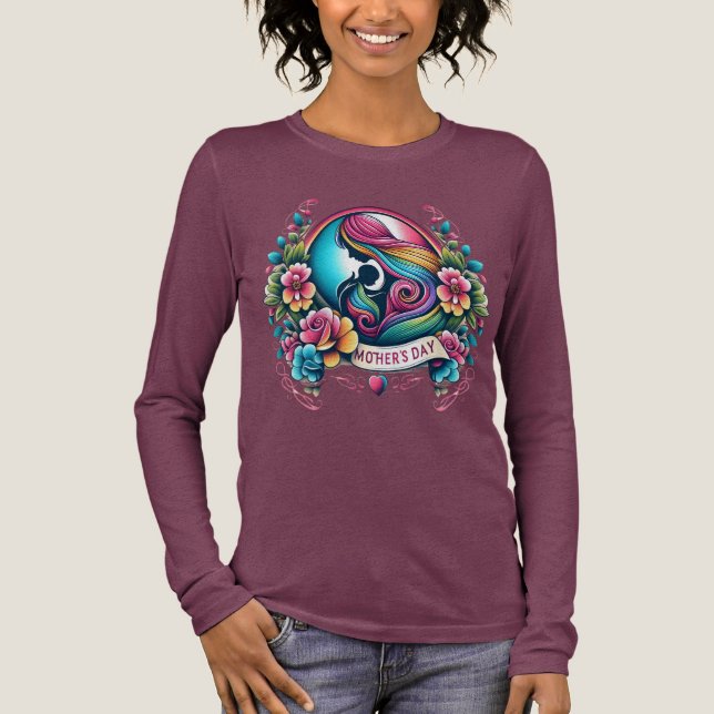 Mütter Day Long Sleeve Tri-Blend Shirt (Vorderseite)