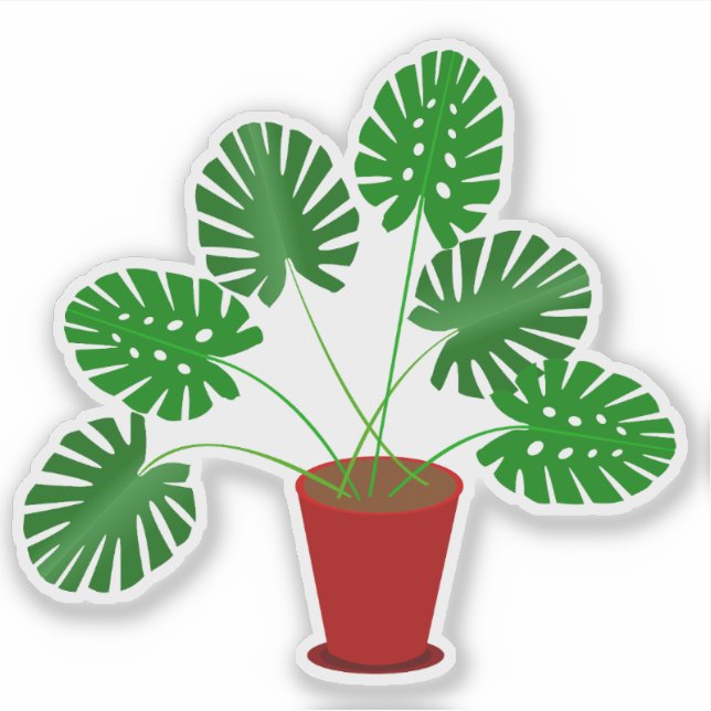 Mütter Day Monstera Pflanze Aufkleber (Vorderseite)