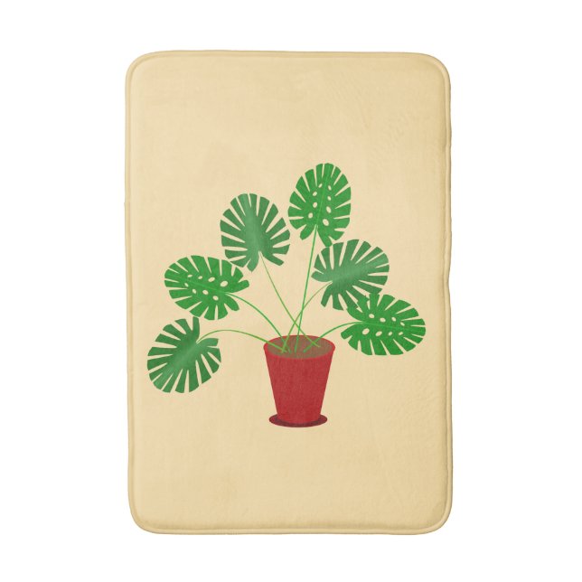 Mütter Day Monstera Pflanze Badematte (Vorderseite Vertikal)