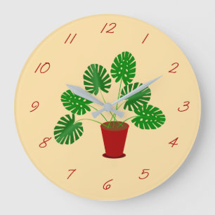 Mütter Day Monstera Pflanze Große Wanduhr