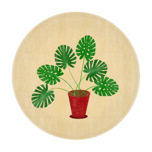 Mütter Day Monstera Pflanze Schneidebrett (Vorderseite)