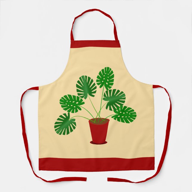 Mütter Day Monstera Pflanze Schürze (Vorderseite)