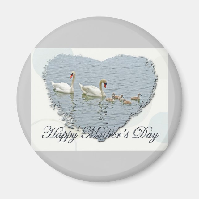 Mutter Day Mute Swan Familie Magnet (Vorne)