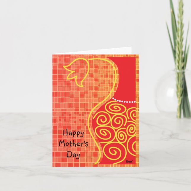 Mutter Day Red Vase Card Karte (Vorderseite)