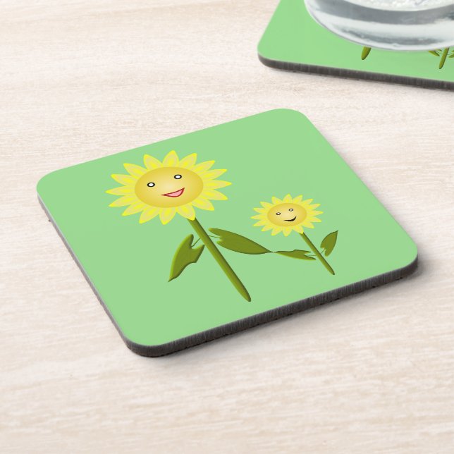 Mütter Day Sunblumen Getränkeuntersetzer (Linke Seite)