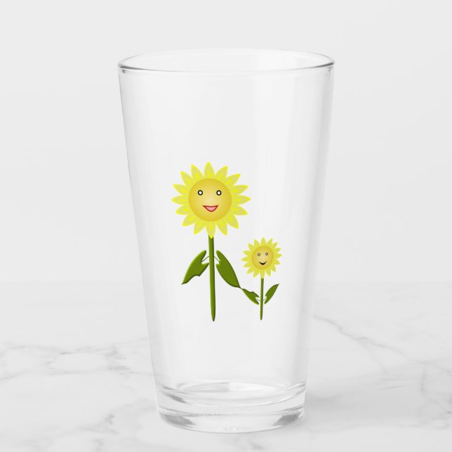 Mütter Day Sunblumen Glas (Vorderseite)