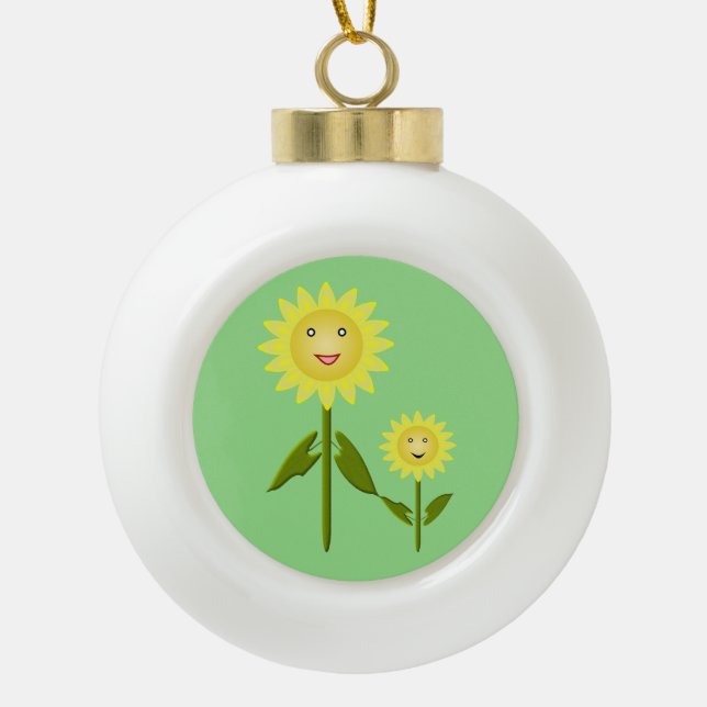 Mütter Day Sunblumen Keramik Kugel-Ornament (Vorderseite)