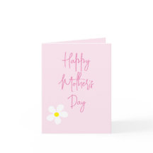 Mütter Day WaterColor Daisy Pink einfache Karte