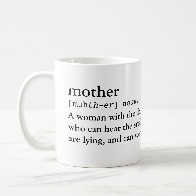 Mutter… Definition einer Mama-lustigen Tasse (Links)