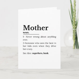 Mutter Definition Lustiger Mutter-Spruch Karte