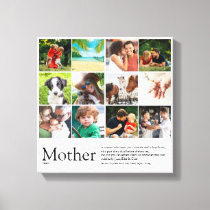 Mutter Definitionszitat Foto-Collage Leinwanddruck
