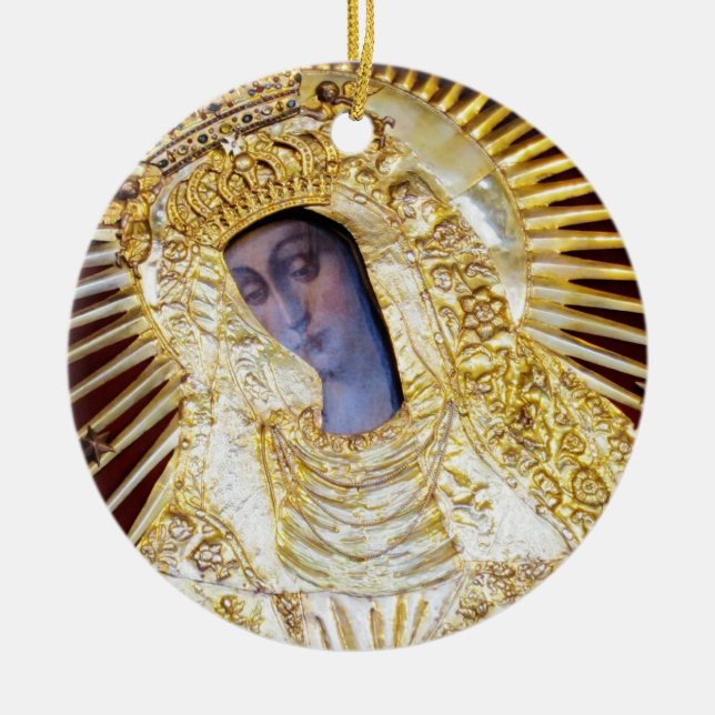 Mutter der Barmherzigkeit Keramik Ornament (Vorne)