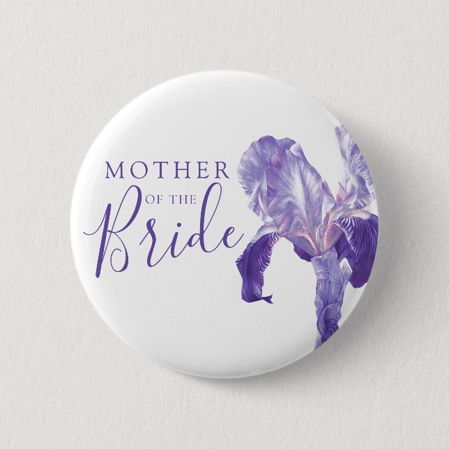 Mutter der Brauiris lila Hochzeit Button (Vorderseite)