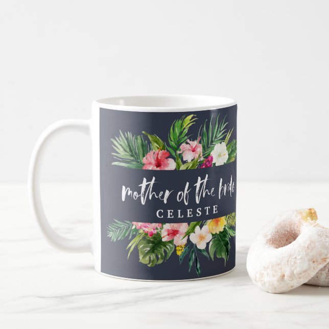 Mutter der Braut Aquarell Blume Kaffeetasse (Mit Donut)