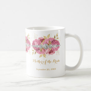 Mutter der Braut Diamond Pink Gold Floral Coff Kaffeetasse